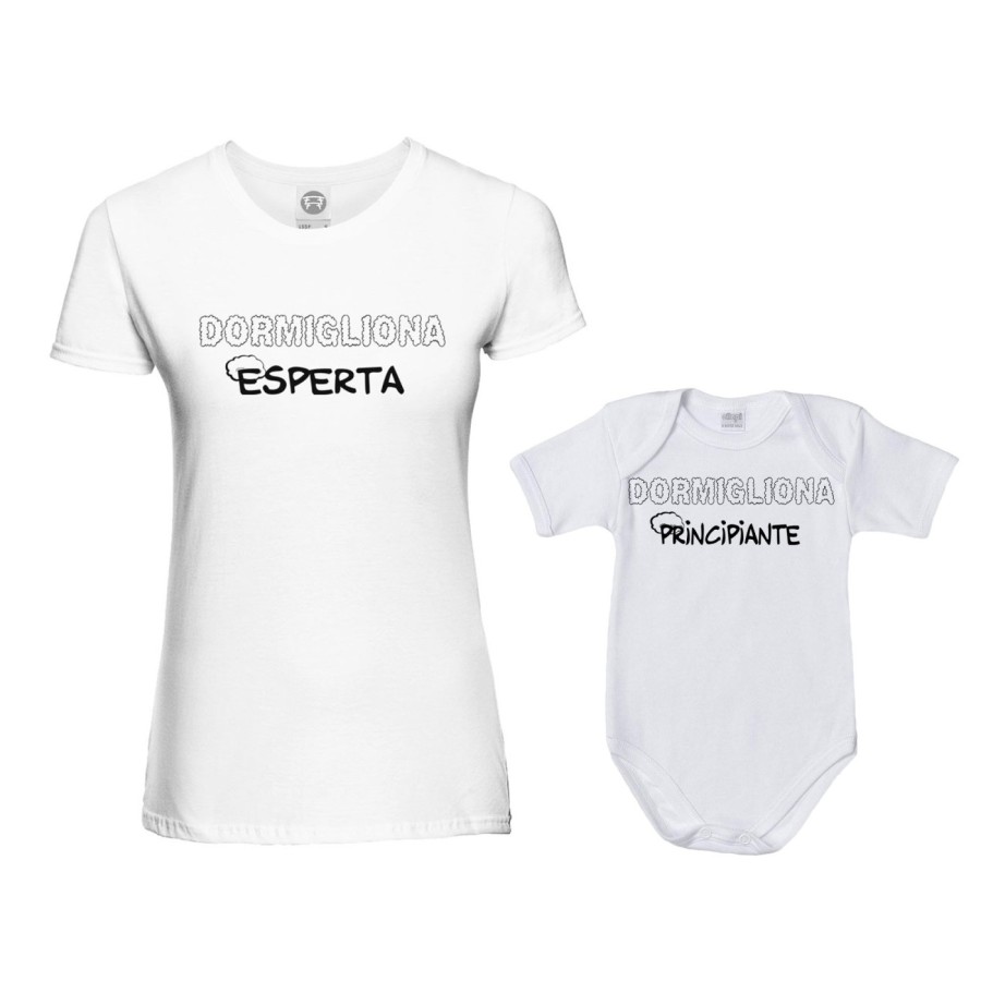 Coordinato t-shirt body madre figlio dormigliona esperta dormigliona dormiglione principiante Per la mamma