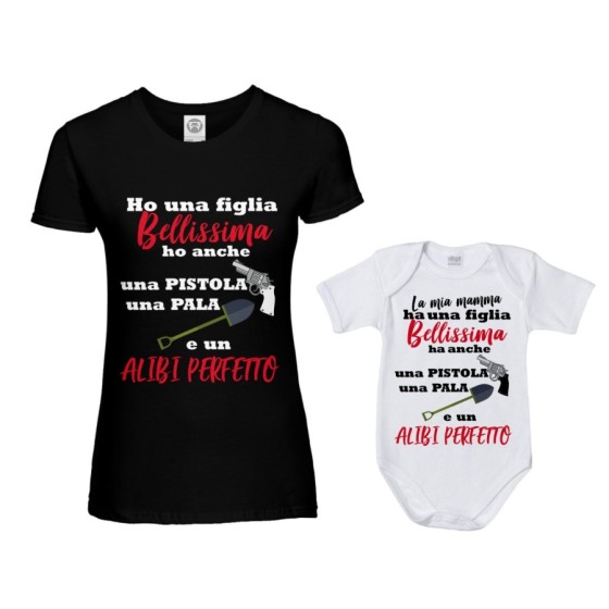 Coordinato t-shirt e body neonato madre figlio ho un figlio bellissimo una figlia bellissima Per la mamma