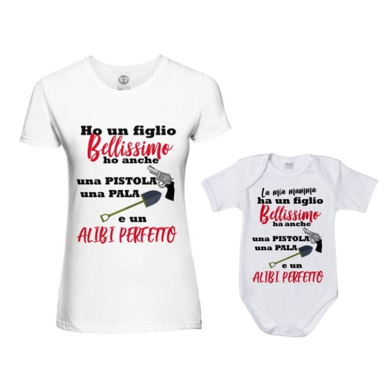 Coordinato t-shirt e body neonato madre figlio ho un figlio bellissimo una figlia bellissima Per la mamma 2