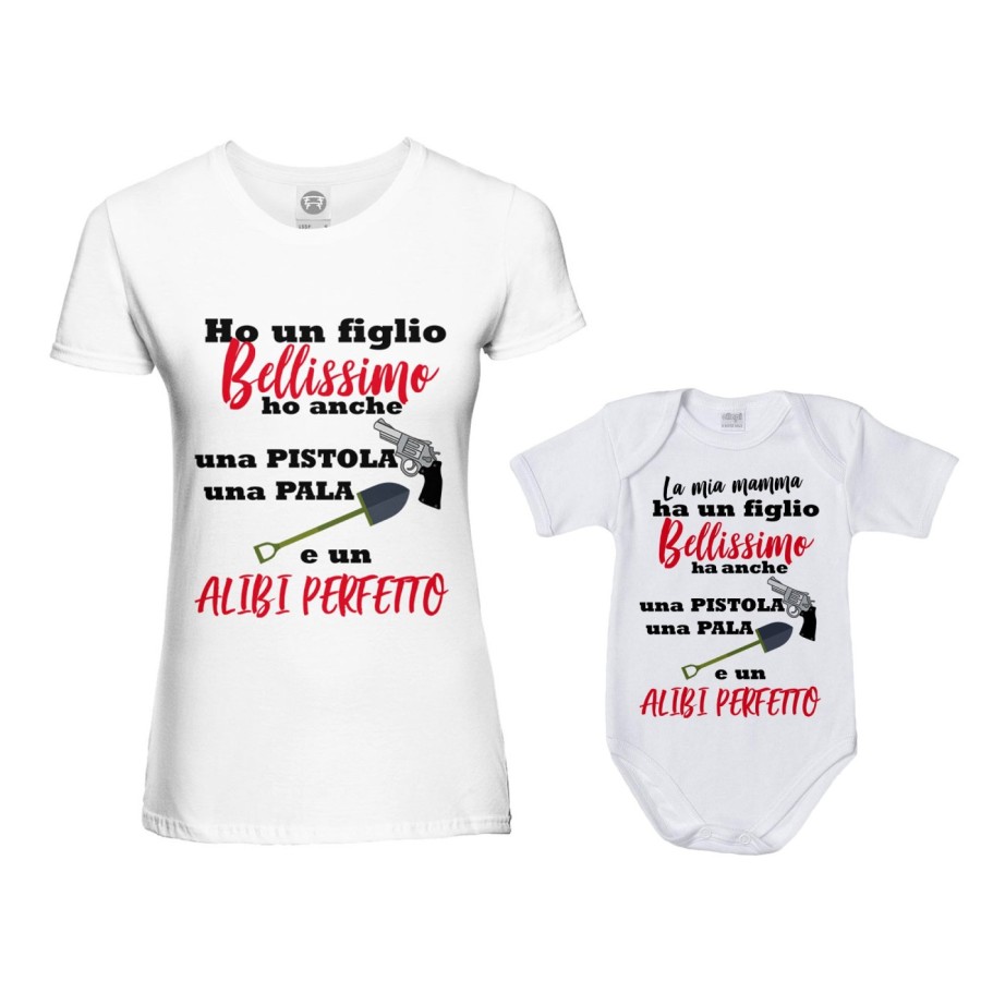 Coordinato t-shirt e body neonato madre figlio ho un figlio bellissimo una figlia bellissima Per la mamma