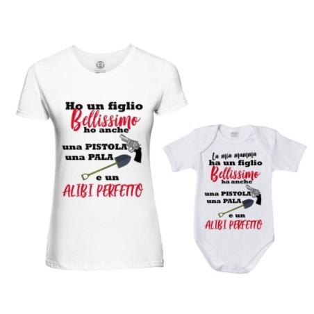 Coordinato t-shirt e body neonato madre figlio ho un figlio bellissimo una figlia bellissima Per la mamma
