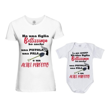Coordinato t-shirt e body neonato madre figlio ho un figlio bellissimo una figlia bellissima Per la mamma