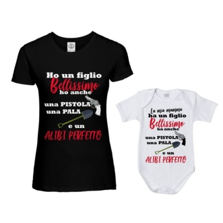 Coordinato t-shirt e body neonato madre figlio ho un figlio bellissimo una figlia bellissima Per la mamma