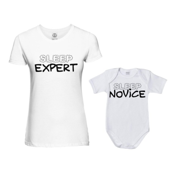 Coordinato t-shirt e body neonato madre figlio sleep expert sleep novice Per la mamma