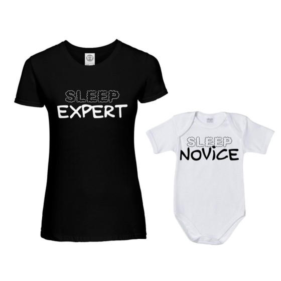 Coordinato t-shirt e body neonato madre figlio sleep expert sleep novice Per la mamma 2