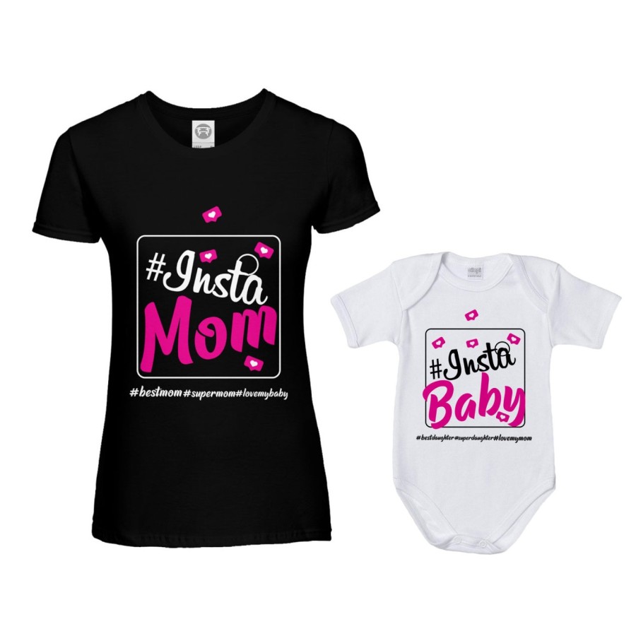 Coordinato t-shirt e body neonato madre figlio insta mom insta baby Per la mamma