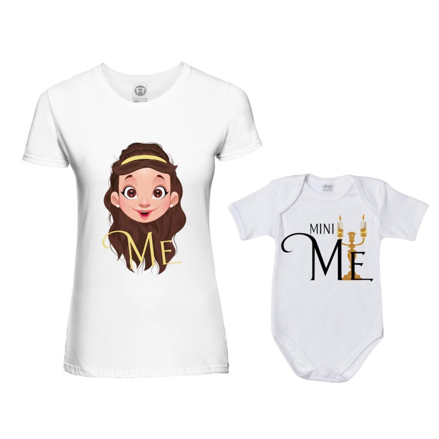 Coordinato t-shirt e body neonato madre figlio me bella mini lumière Per la mamma