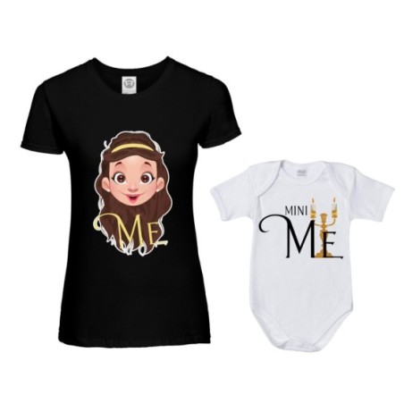 Coordinato t-shirt e body neonato madre figlio me bella mini lumière Per la mamma