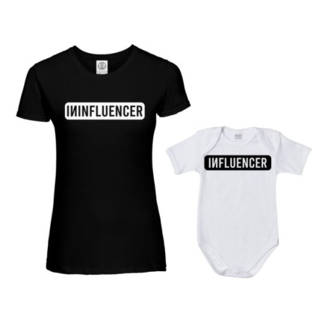 Coordinato t-shirt e body neonato madre figlio ininfluencer