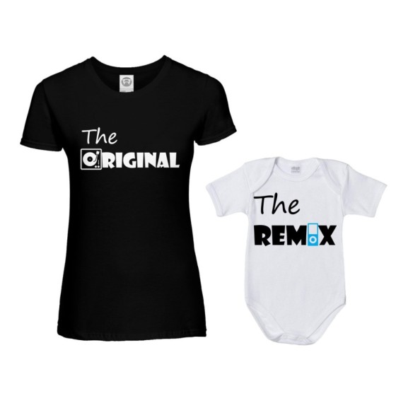 Coordinato t-shirt e body neonato madre figlio the original the remix music Per la mamma 2