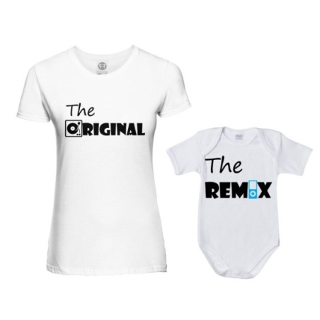 Coordinato t-shirt e body neonato madre figlio the original the remix music Per la mamma