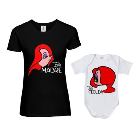 Coordinato t-shirt e body neonata madre figlia tale madre...