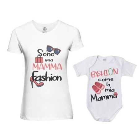 Coordinato t-shirt e body neonata madre figlia sono una...
