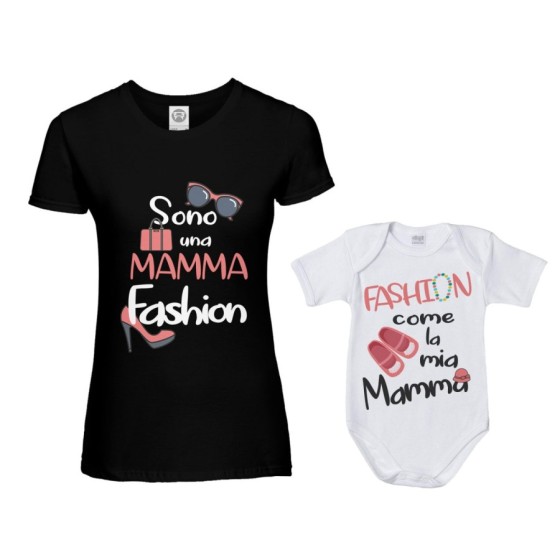 Coordinato t-shirt e body neonata madre figlia sono una mamma fashion fashion come la mia mamma Per la mamma 2