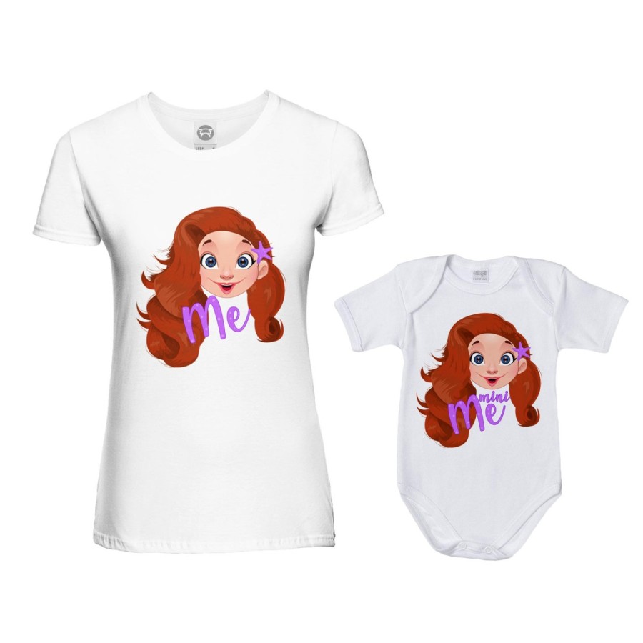 Coordinato t-shirt e body neonata madre figlia me ariel mini ariel Per la mamma