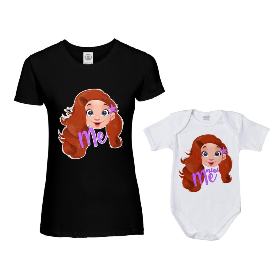 Coordinato t-shirt e body neonata madre figlia me ariel mini ariel Per la mamma
