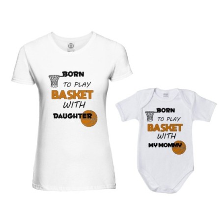 Coordinato t-shirt e body neonato madre figlio born to...