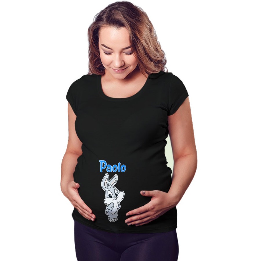 Maglia premaman personalizzata con nome bugs bunny - lola bunny Cartoon