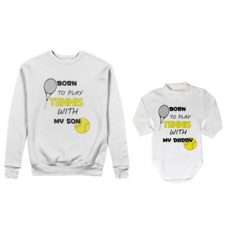 Coordinato felpe o body lupetto neonato padre figlio born...