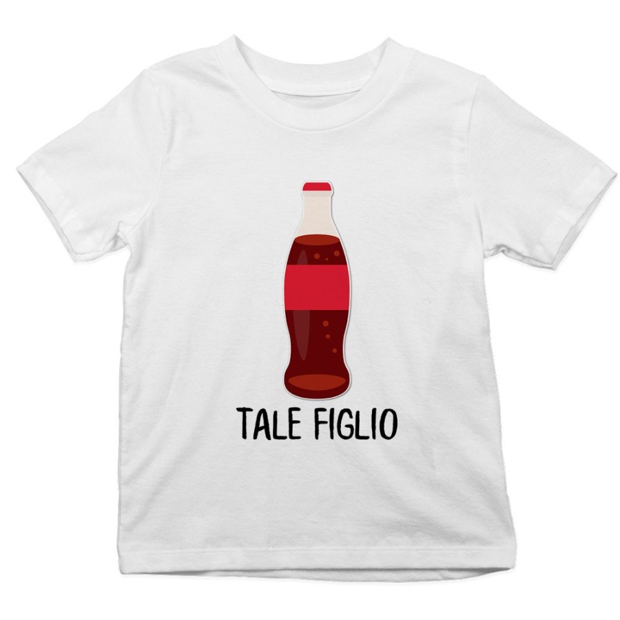 T-shirt bambino tale figlio figlia con coca cola Per la famiglia