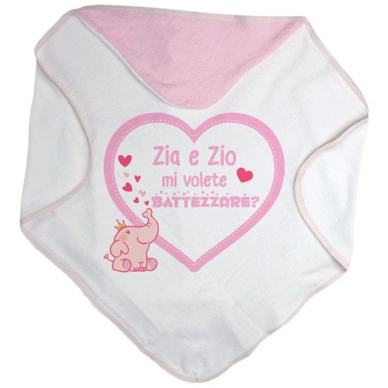 Accappatoio neonato personalizzabile  nome zio zii mi volete battezzare? Per gli zii