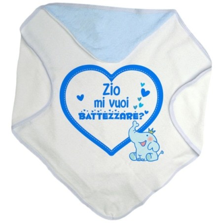 Accappatoio neonato personalizzabile  nome zio zii mi volete battezzare? Per gli zii