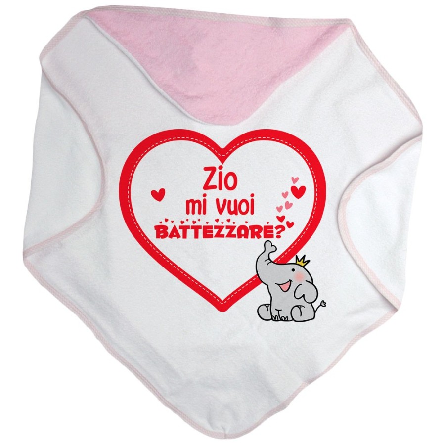 Accappatoio neonato personalizzabile  nome zio zii mi volete battezzare? Per gli zii