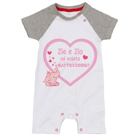 Pagliaccetto neonato personalizzabile  nome zio zii mi volete battezzare? Per gli zii