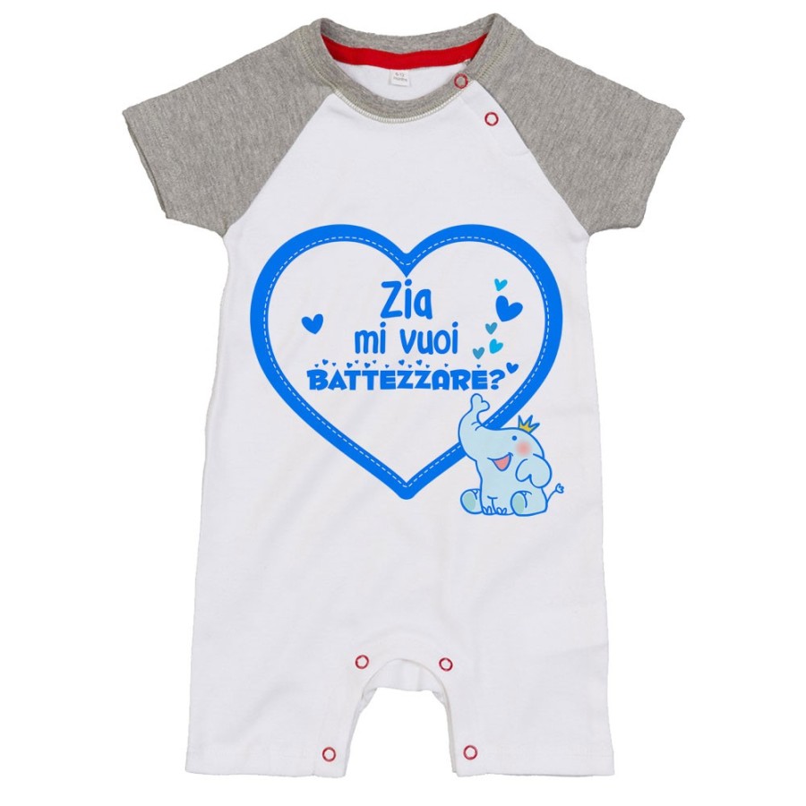 Pagliaccetto neonato personalizzabile  nome zio zii mi volete battezzare? Per gli zii