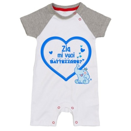 Pagliaccetto neonato personalizzabile  nome zio zii mi volete battezzare? Per gli zii
