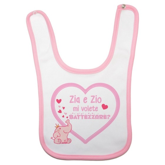 Bavaglino neonato personalizzabile  nome zio zii mi volete battezzare? Per gli zii