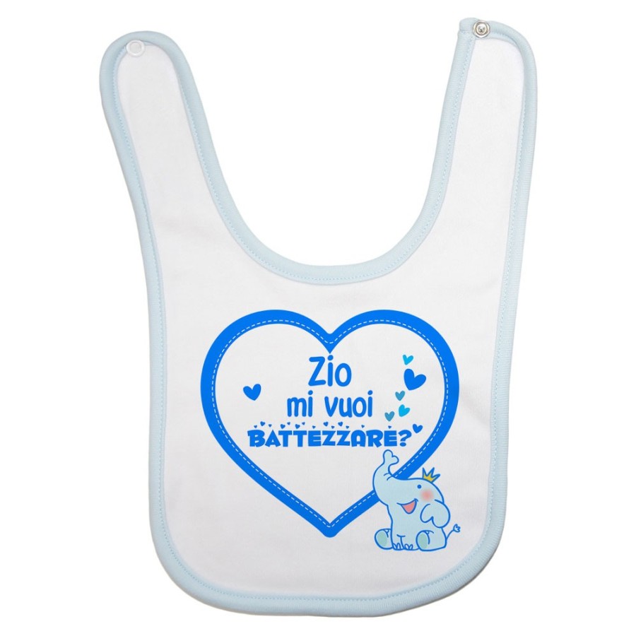 Bavaglino neonato personalizzabile  nome zio zii mi volete battezzare? Per gli zii