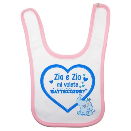 Bavaglino neonato personalizzabile  nome zio zii mi volete battezzare? Per gli zii