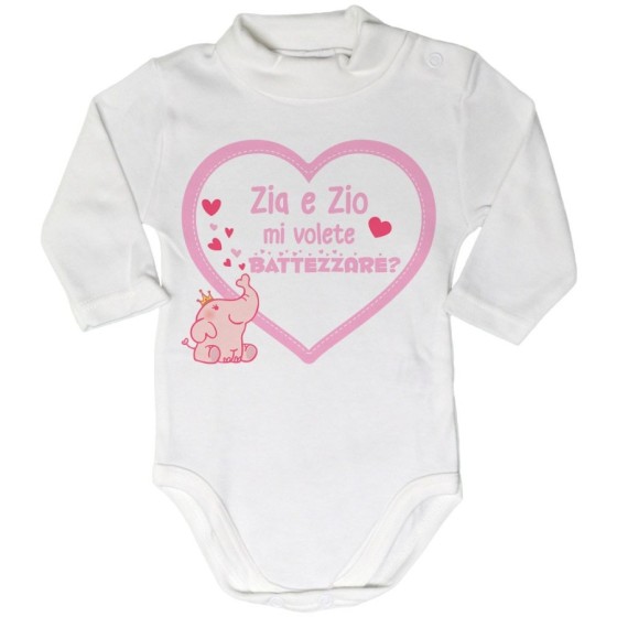 Body lupetto neonato personalizzabile  nome zio zii mi volete battezzare? Per gli zii