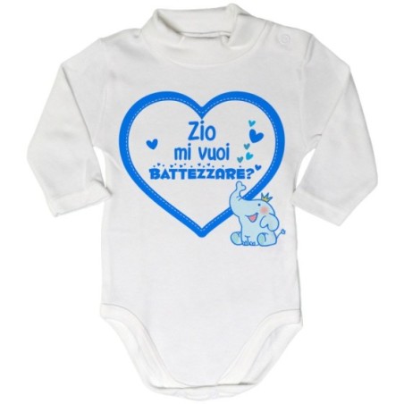 Body lupetto neonato personalizzabile  nome zio zii mi volete battezzare? Per gli zii