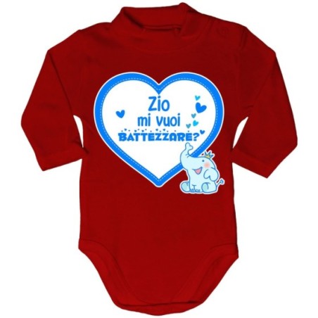 Body lupetto neonato personalizzabile  nome zio zii mi volete battezzare? Per gli zii