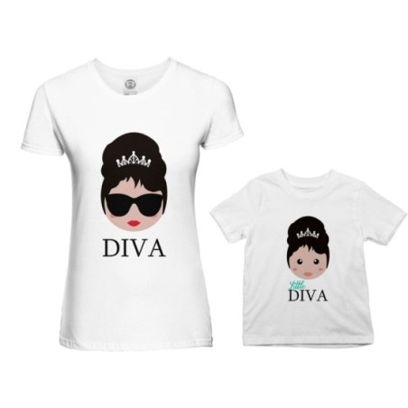 Coordinato t-shirt madre figlia diva little diva