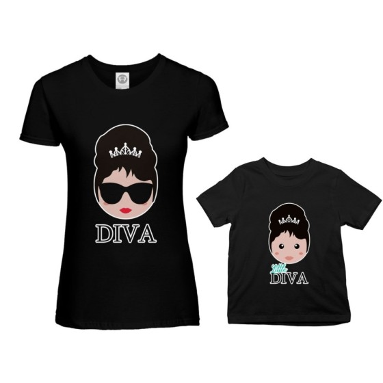 Coordinato t-shirt madre figlia diva little diva Per la mamma 2