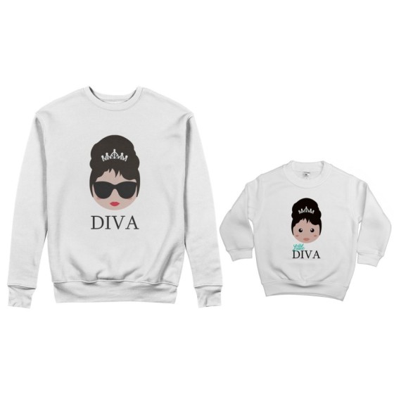 Coordinato felpe madre figlia diva little diva Per la mamma