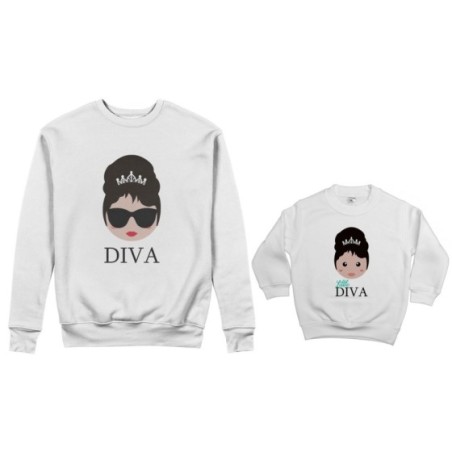 Coordinato felpe madre figlia diva little diva
