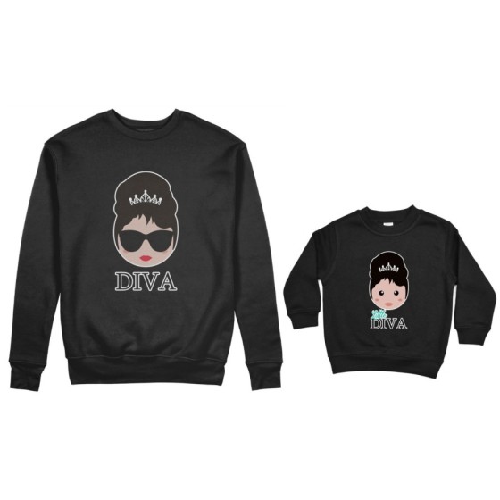 Coordinato felpe madre figlia diva little diva Per la mamma 2