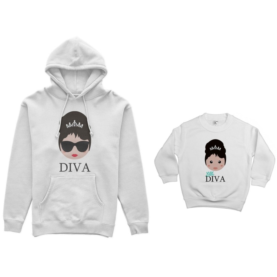 Coordinato felpe madre figlia diva little diva Per la mamma