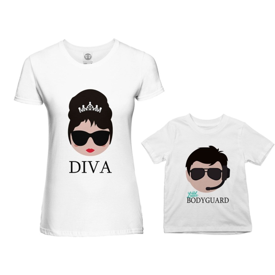Coordinato t-shirt madre figlio diva little bodyguard Per la mamma