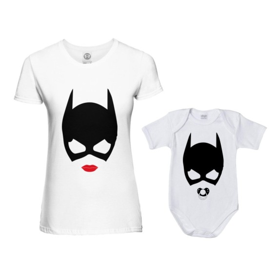Coordinato t-shirt e body neonata madre figlia catwoman and baby catwoman Per la mamma 2