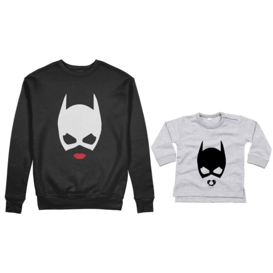 Coordinato felpe o body lupetto neonata madre figlia catwoman and baby catwoman Per la mamma