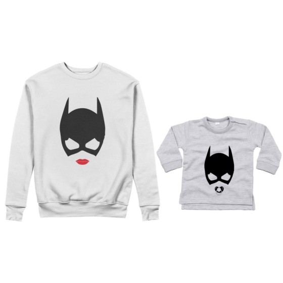 Coordinato felpe o body lupetto neonata madre figlia catwoman and baby catwoman Per la mamma 2