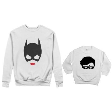 Coordinato felpe madre figlio catwoman and baby robin Per la mamma