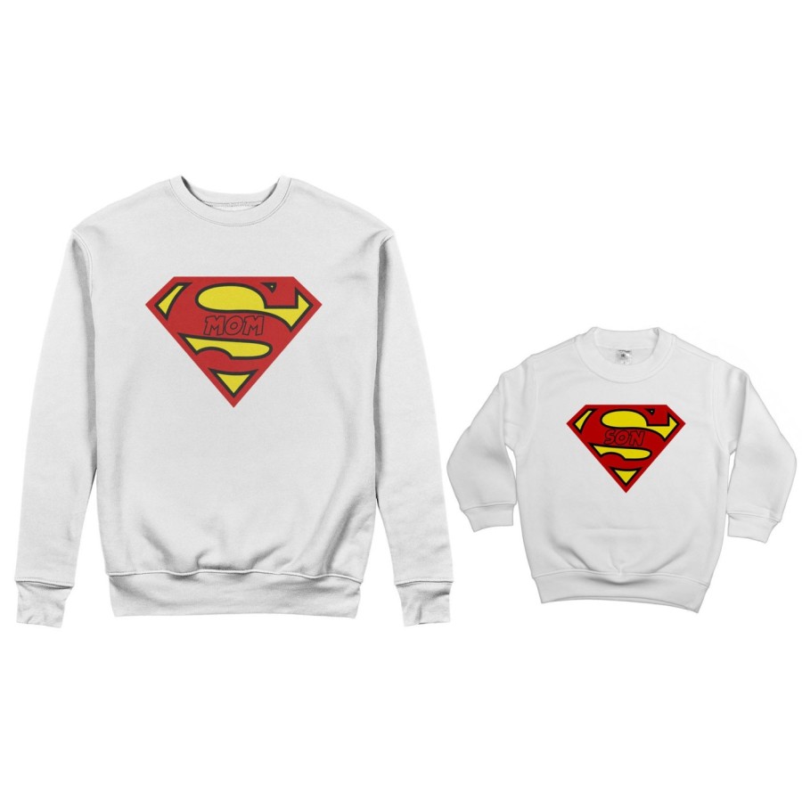 Coordinato felpe madre figlio super mom super daughter super son Per la mamma
