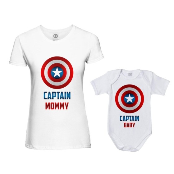 Coordinato t-shirt e body neonato madre figlio captain mommy captain baby Per la mamma 2