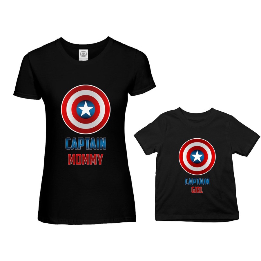 Coordinato t-shirt madre figlio captain mommy captain boy captain girl Per la mamma
